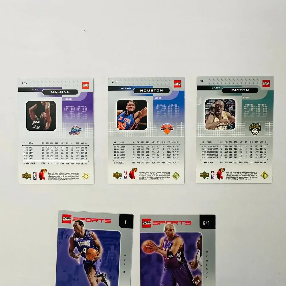 Vintage 2002 Lego Sports Upper Deck Bundle of 9 Basketball Cards